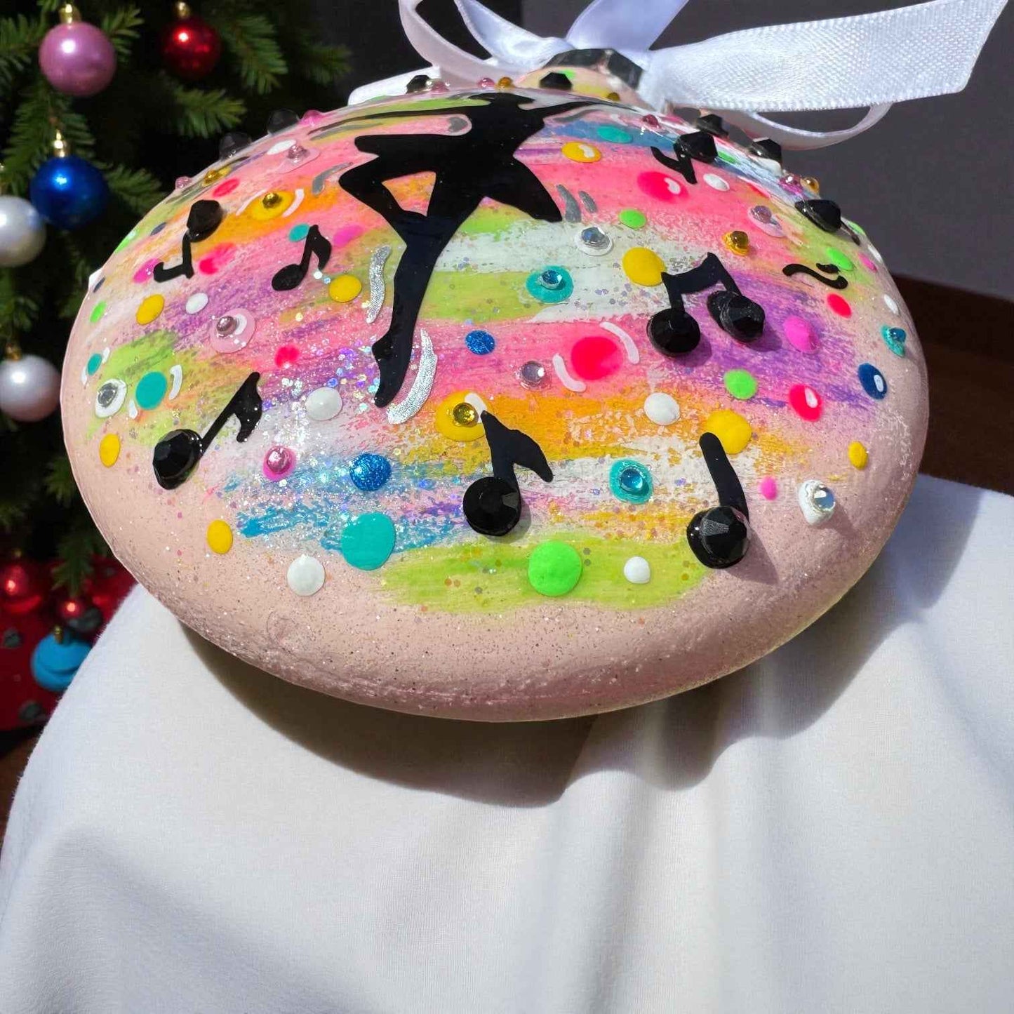 Dancer in Color – Hand-Painted Sparkly Ornament with Swarovski Crystals