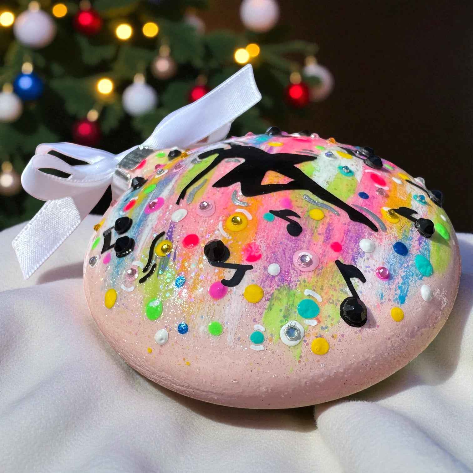 Dancer in Color – Hand-Painted Sparkly Ornament with Swarovski Crystals