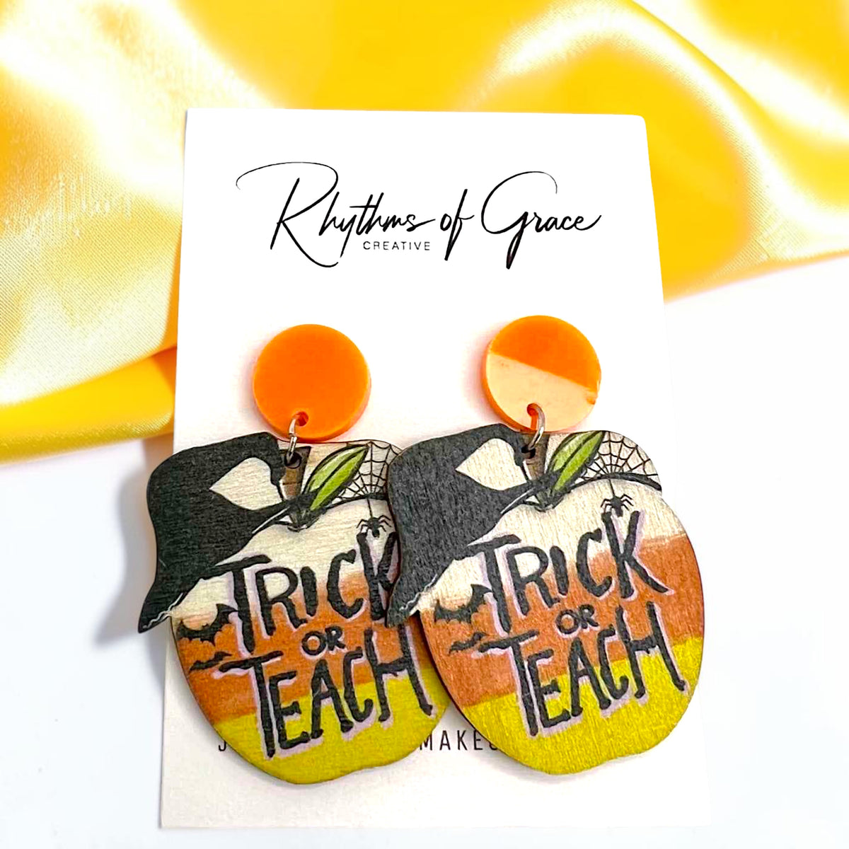 Halloween Teacher Earrings - Trick or Teach