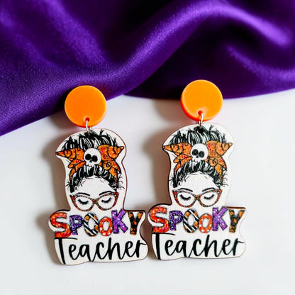 Halloween Teacher Earrings - Trick or Teach