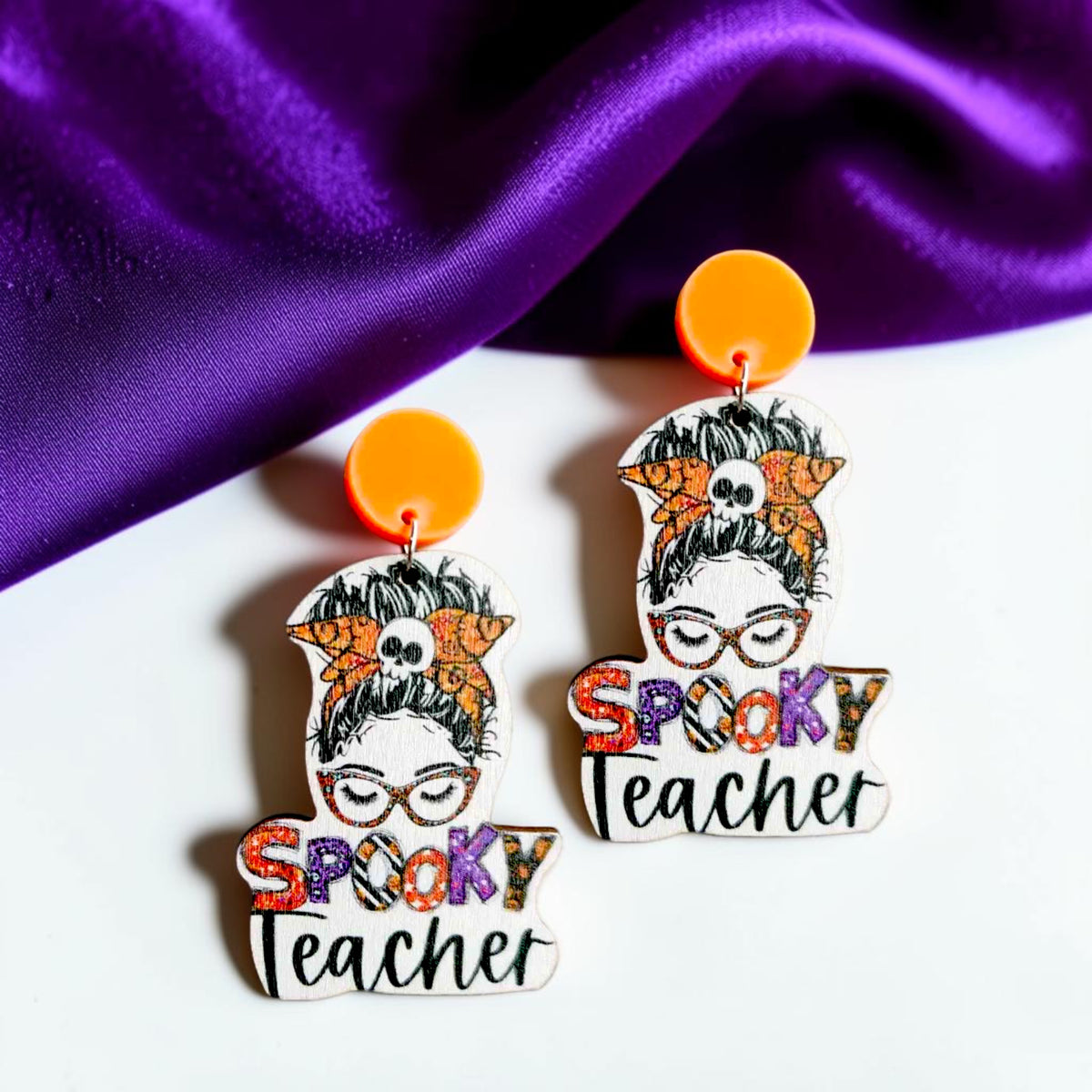 Halloween Teacher Earrings - Trick or Teach