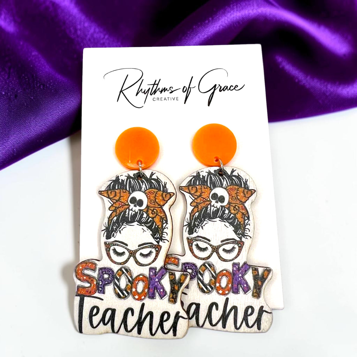 Halloween Teacher Earrings - Trick or Teach