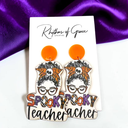 Halloween Teacher Earrings - Trick or Teach