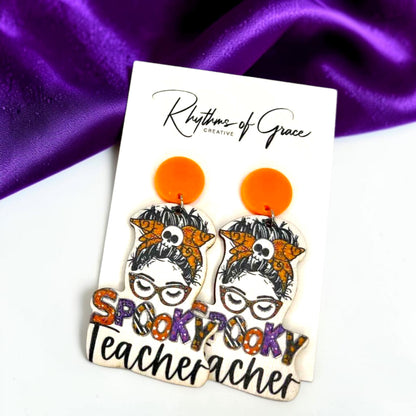 Halloween Teacher Earrings - Trick or Teach