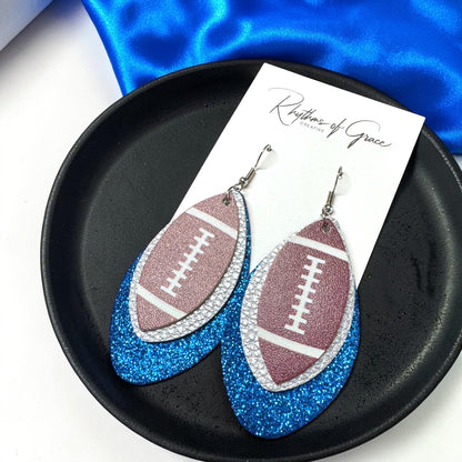 Football Earrings – Triple Layer PU Leather Game Day Earrings | Multiple Colors