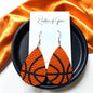 Basketball Dangle Earrings – Textured PU Leather Sports Earrings | Game Day Jewelry