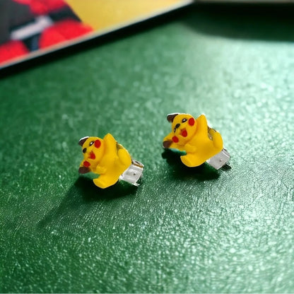 Pika Spark Clip-On Earrings | Handmade Kawaii Character Earrings | Anime Inspired Jewelry