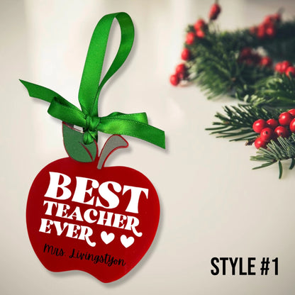 Personalized Teacher Apple Ornament – A Thoughtful Gift for Your Favorite Teacher!