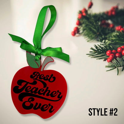 Personalized Teacher Apple Ornament – A Thoughtful Gift for Your Favorite Teacher!