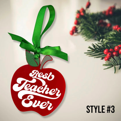 Personalized Teacher Apple Ornament – A Thoughtful Gift for Your Favorite Teacher!