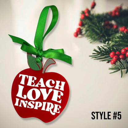 Personalized Teacher Apple Ornament – A Thoughtful Gift for Your Favorite Teacher!