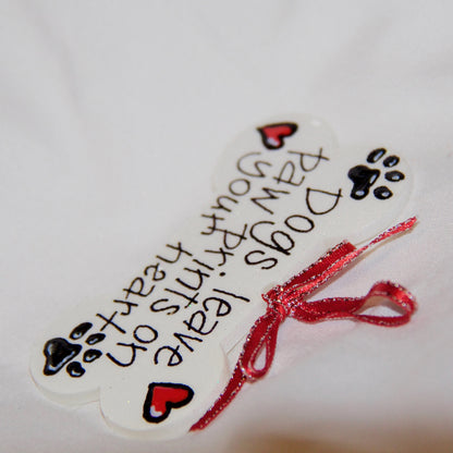 Paw Prints on Your Heart - Personalized Dog Bone Ornament for Pet Lovers!