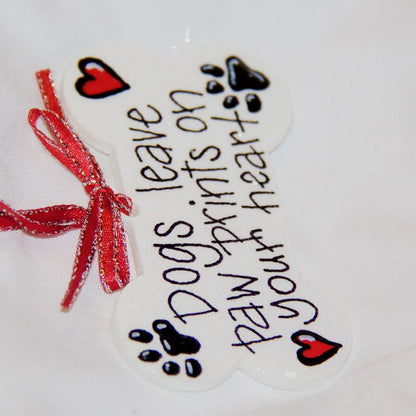 Paw Prints on Your Heart - Personalized Dog Bone Ornament for Pet Lovers!