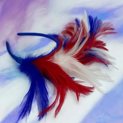 Stunning Patriotic Feathered Headband