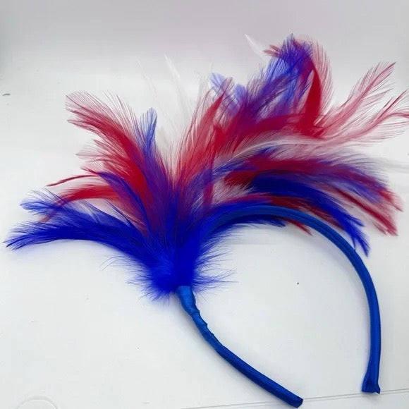 Stunning Patriotic Feathered Headband