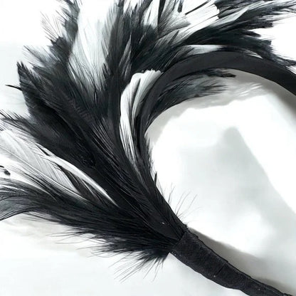 Stunning Black & White Feathered Headband