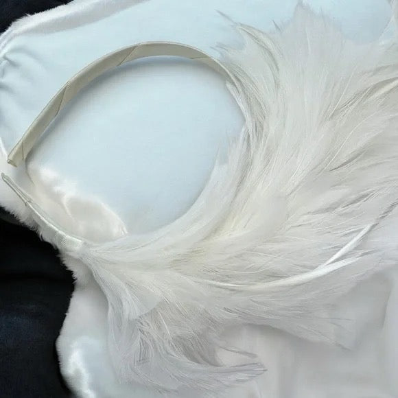 Stunning White Feathered Headband