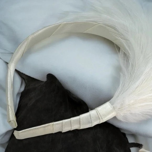 Stunning White Feathered Headband