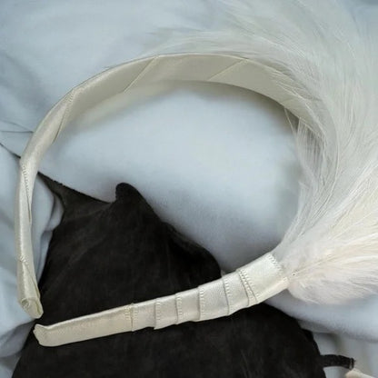 Stunning White Feathered Headband