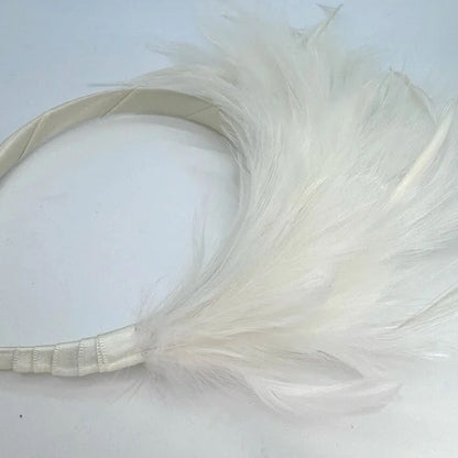 Stunning White Feathered Headband
