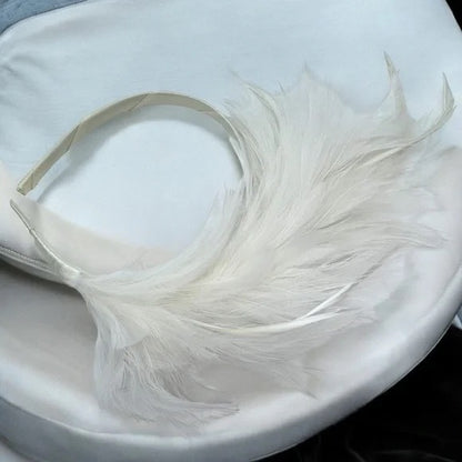 Stunning White Feathered Headband