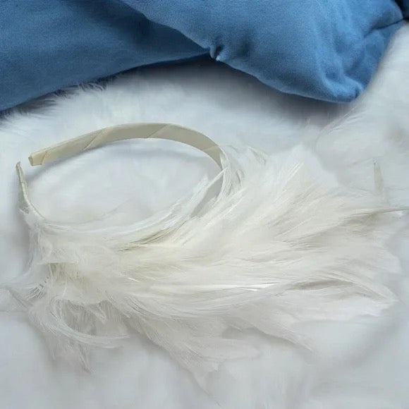 Stunning White Feathered Headband