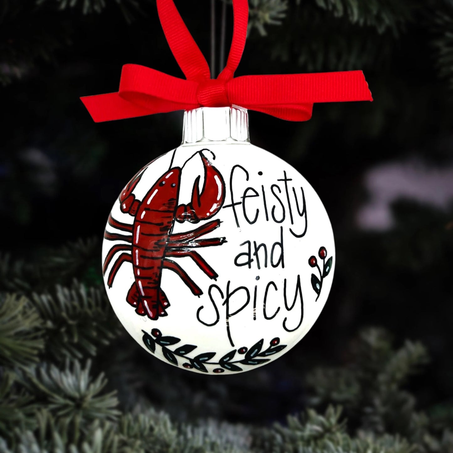 Feisty & Spicy Crawfish Christmas Ornament – A Perfect Cajun Touch!