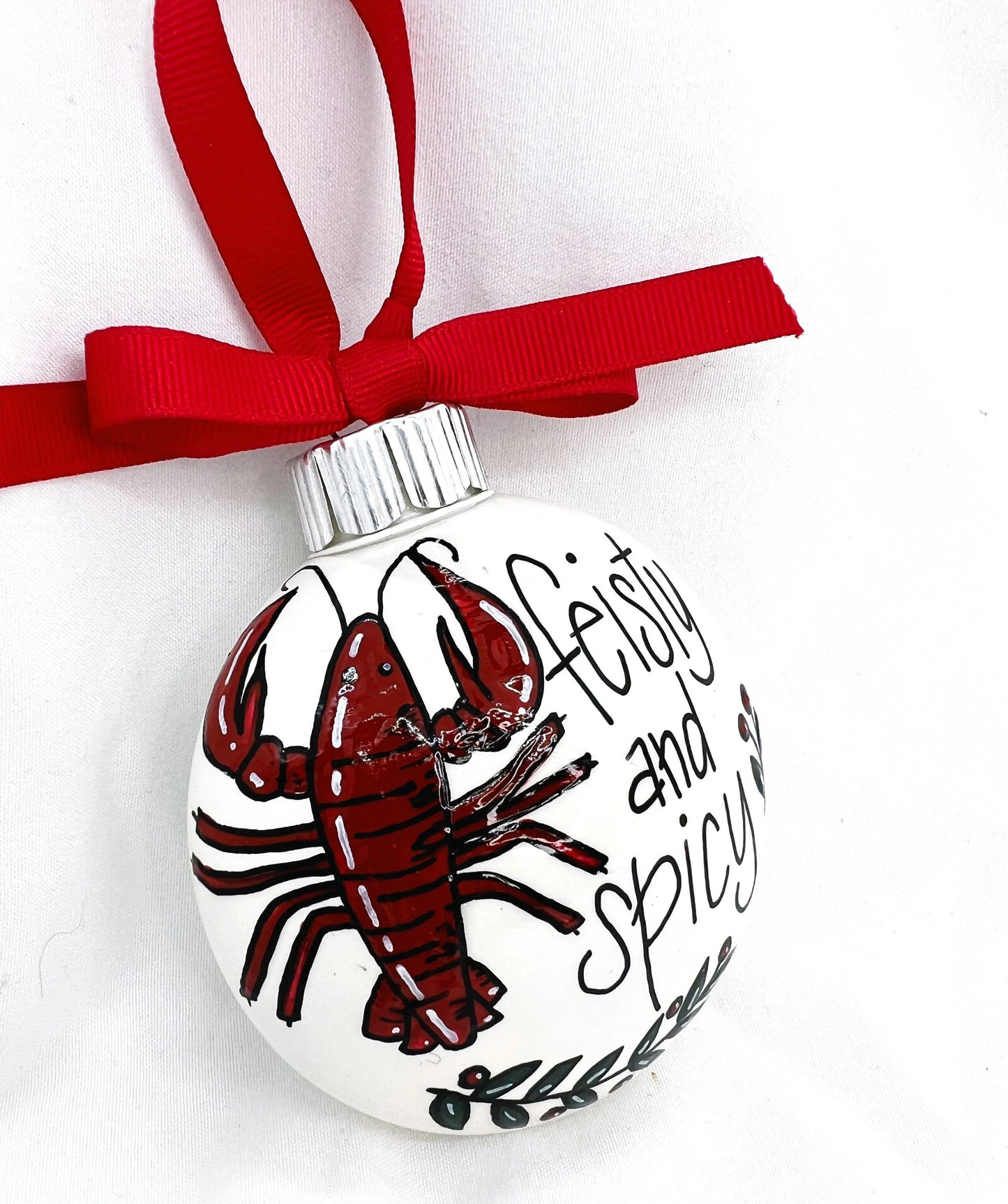 Feisty & Spicy Crawfish Christmas Ornament – A Perfect Cajun Touch!