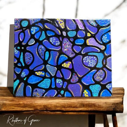 "Oceanic Mosaic"  – Original Abstract Acrylic Painting I 8x10 Canvas
