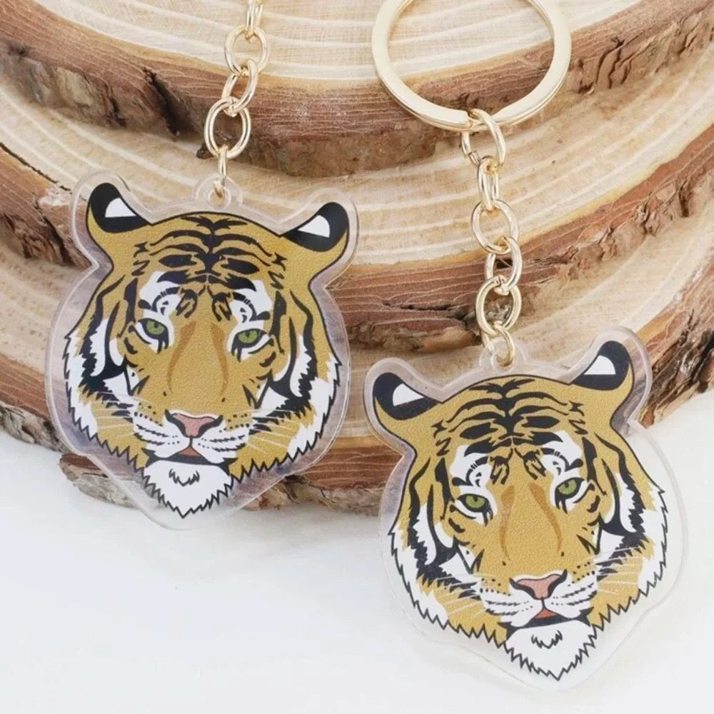 Acrylic Tiger Keychain | Durable & Vibrant Tiger Charm | 5"