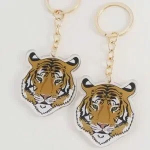 Acrylic Tiger Keychain | Durable & Vibrant Tiger Charm | 5"