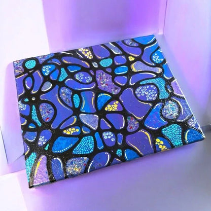 "Oceanic Mosaic"  – Original Abstract Acrylic Painting I 8x10 Canvas