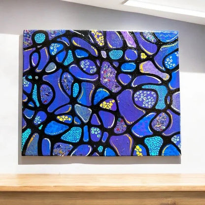 "Oceanic Mosaic"  – Original Abstract Acrylic Painting I 8x10 Canvas