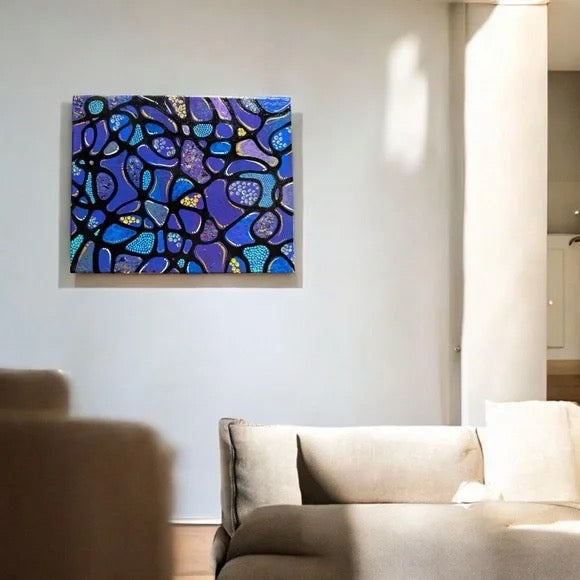 "Oceanic Mosaic"  – Original Abstract Acrylic Painting I 8x10 Canvas