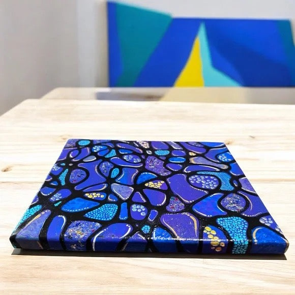 "Oceanic Mosaic"  – Original Abstract Acrylic Painting I 8x10 Canvas