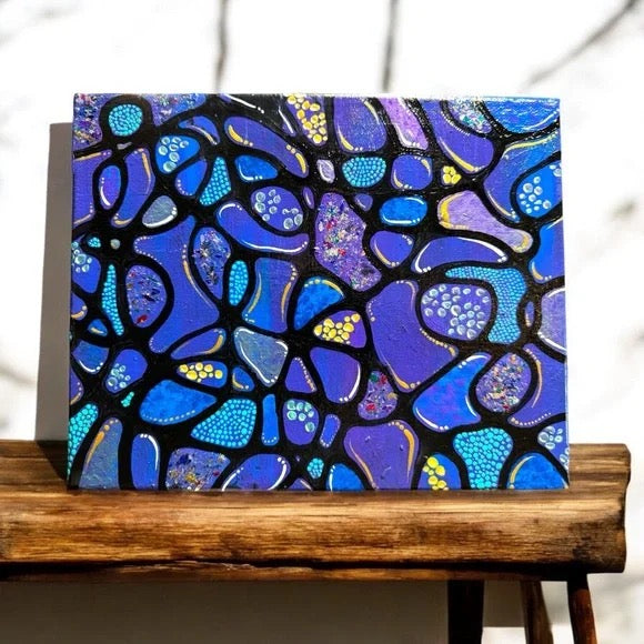 "Oceanic Mosaic"  – Original Abstract Acrylic Painting I 8x10 Canvas