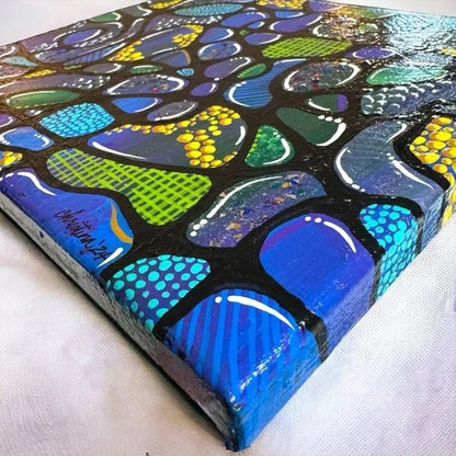 "Celestial Currents"  – Original Abstract Acrylic Painting I 8x10 Canvas