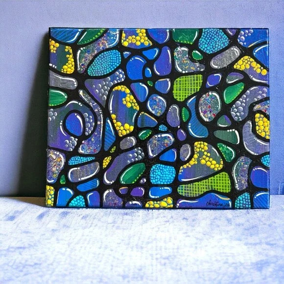 "Celestial Currents"  – Original Abstract Acrylic Painting I 8x10 Canvas
