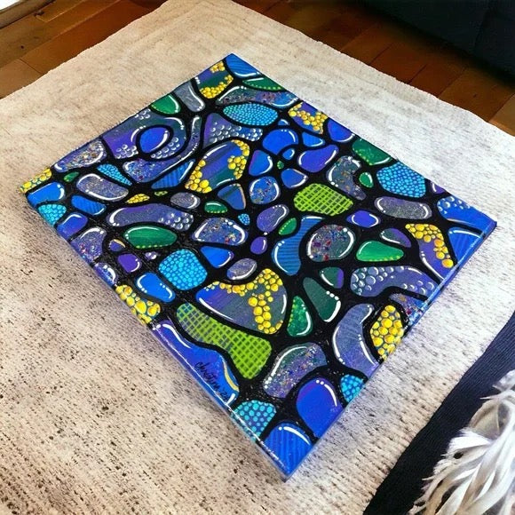 "Celestial Currents"  – Original Abstract Acrylic Painting I 8x10 Canvas
