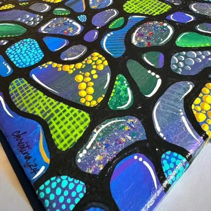 "Celestial Currents"  – Original Abstract Acrylic Painting I 8x10 Canvas