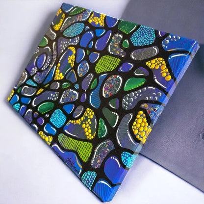 "Celestial Currents"  – Original Abstract Acrylic Painting I 8x10 Canvas