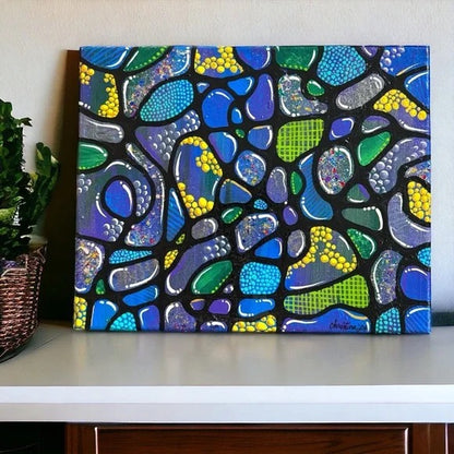 "Celestial Currents"  – Original Abstract Acrylic Painting I 8x10 Canvas