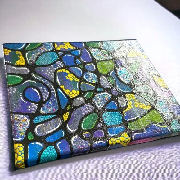 "Celestial Currents"  – Original Abstract Acrylic Painting I 8x10 Canvas