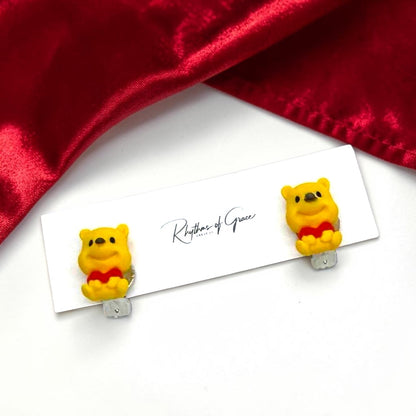 Winnie the Pooh Character Clip-On Earrings Set