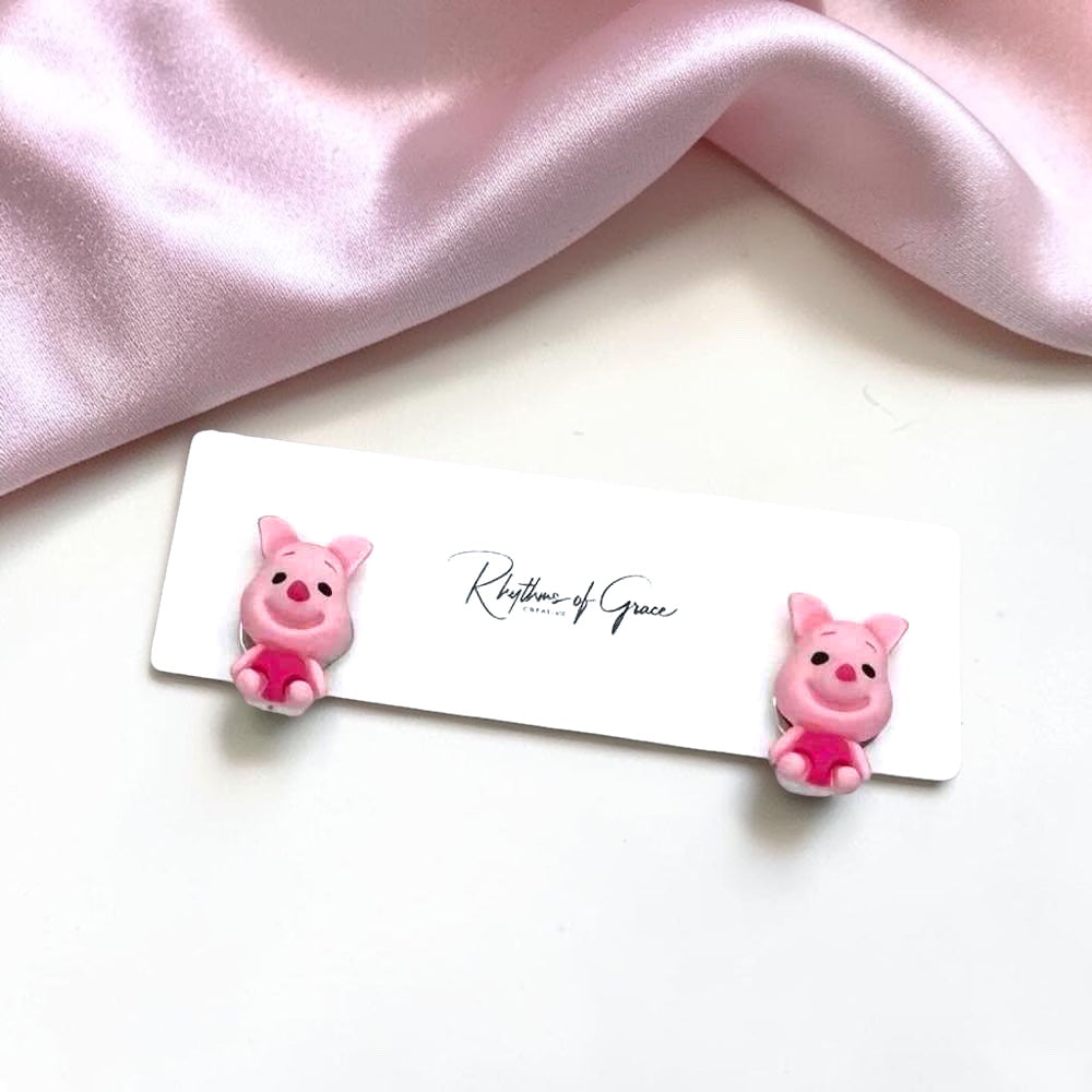 Winnie the Pooh Character Clip-On Earrings Set