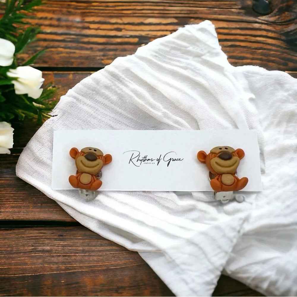 Winnie the Pooh Character Clip-On Earrings Set