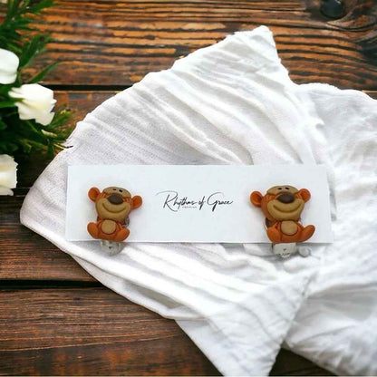 Winnie the Pooh Character Clip-On Earrings Set