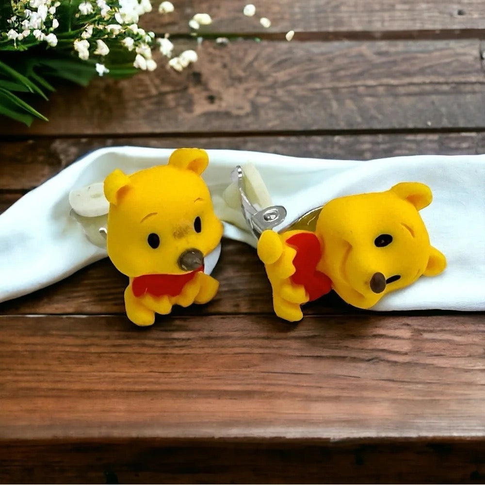 Winnie the Pooh Character Clip-On Earrings Set