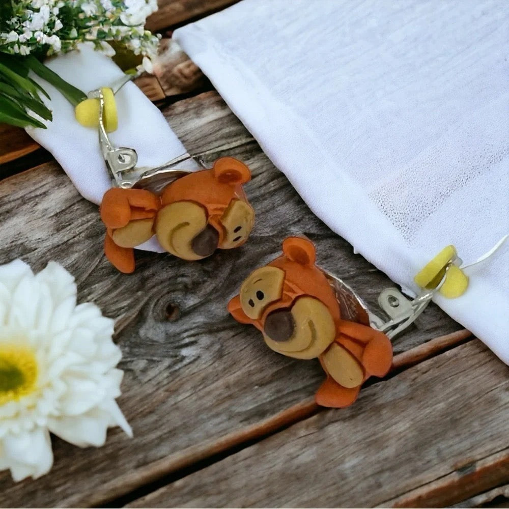 Winnie the Pooh Character Clip-On Earrings Set