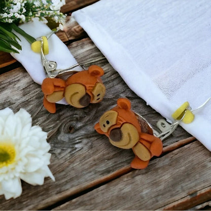 Winnie the Pooh Character Clip-On Earrings Set